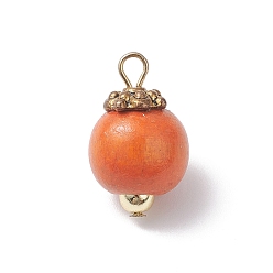 Золотой Дерево с подвесками из сплава, круглые, золотые, 20x12 мм, отверстие : 3x2.5 мм