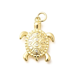 Настоящее золото 18K Латунные микро проложить кубического циркония подвески, черепаховые чары, с целью перехода в кольце, стойки покрытие, долговечный, без свинца и без кадмия, реальный 18 k позолоченный, 22.5x17x3 мм, отверстие : 3 мм