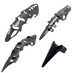 (52) Непрозрачная лаванда 8 шт. 4 стили кольца из сплава, полная защита пальцев, гибкое кольцо для суставов пальцев, разноцветные, внутренний диаметр: 15~19.5 мм, 2 шт / стиль