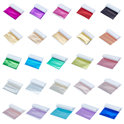Mixed Color 2000Pcs 25 Colors Aluminum Foil Sheets, DIY Crafts, Sqaure, Mixed Color, 79~90x84~90x0.01mm, 80pcs/color