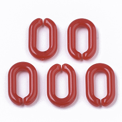Красный Непрозрачные акриловые соединительные кольца, разъемы для быстрой связи, для изготовления ювелирных кабельных цепей, овальные, красные, 15x9x3 мм, Внутренний диаметр: 3.5x9 мм, о 2170 шт / 500 г