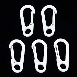 Белый Окрашенные распылением пружинные кольца из сплава, защелкивающееся кольцо, без кадмия, без никеля и без свинца, белые, 31.5x14.5x7 мм, отверстие : 5.5 мм