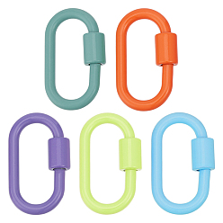 (52) Непрозрачная лаванда 6 шт. 6 стили карабины с винтовым фиксатором из сплава, окрашенного в массе, карабиновые эмалевые овальные застежки, разноцветные, 36.5x22x8 мм, внутренний диаметр: 28.5x12 мм, 1 шт / цвет