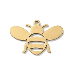 Золотой 201 подвески из нержавеющей стали, прелести пчел, золотые, 13.5x20x1 мм, отверстие : 1.4 мм
