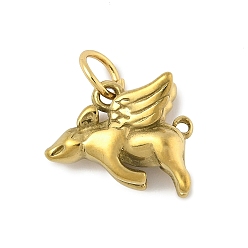 Свинья 304 подвески из нержавеющей стали, с целью перехода в кольце, золотые, свинья, 14.5x15x8 мм, отверстие : 4.3 мм
