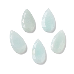 Flower Amazonite Граненые подвески из натурального цветка амазонита, слезинки, 25x13x4 мм, отверстие : 1 мм