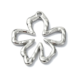 Platinum Rack Plating Alloy Pendants, Flower, Platinum, 34x29x2mm, Hole: 2mm