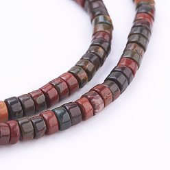 Picasso Jasper Natural Picasso Stone/Picasso Jasper Beads Strands, Flat Round/Disc, 4x2mm, Hole: 1mm, about 158pcs/strand, 15.7 inch(40cm)