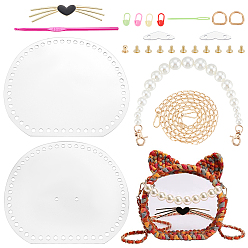Mixed Color DIY Purse Making Kit, Including Bag Frames, Alloy Crochet Hook, Nail, Iron Screws & Findings, Plastic Needles, Bag Straps, Mixed Color, 0.7~116x0.6~18.8x0.6~0.55cm, Hole: 5~6mm, 26pcs/set