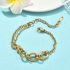 Золотой 304 из нержавеющей стали овальные браслеты ссылка, браслеты-цепочки для женщин, золотые, 7.17 дюйм (18.2 см)