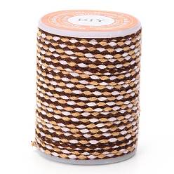 Коричневый 4-слойный поликоттоновый шнур с металлизированной нитью, веревка ручной работы макраме, для гобелена вешалка для растений, коричневые, 1.5 мм, около 4.3 ярдов (4 м) / рулон
