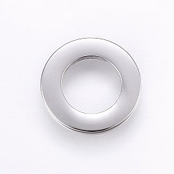 Stainless Steel Color Tarnish Resistant 304 Stainless Steel Linking Rings, Flat Round, Stainless Steel Color, 12x1mm, Inner Diameter: 7mm