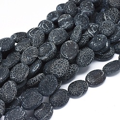Weathered Agate Natural Weathered Agate Beads Strands, Dyed & Heated, Oval, 14~16x12~13x6mm, Hole: 0.6mm, about 24 pcs/Strand, 15.16 inch(38.5 cm)
