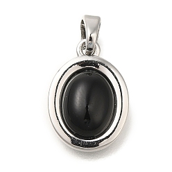 Платина Латунные подвески, овал с подвесками-кабошонами, без кадмия, без никеля и без свинца, платина, 15.5x11x4.5 мм, отверстие : 3x4.5 мм