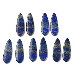 Teardrop Природный лазурит подвески, подходящие геометрические подвески, слезинки, 40~40.5x13~13.5x4~4.5 мм, отверстие : 1.2 мм