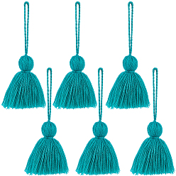 чирок 6шт. акриловые волокна, подвески-кисточки, декоративные элементы, зелено-синие, 150 мм