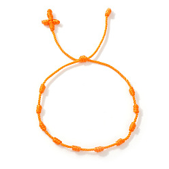 Оранжевый Богемные плетеные нейлоновые браслеты с узлами, регулируемые браслеты для женщин мужчин, оранжевые, регулируемый