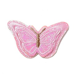 Pink Computerized Embroidery Cloth Iron on/Sew on Patches, Costume Accessories, Butterfly, Pink, 48x79.5x2mm