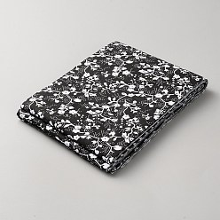 Черный Хлопчатобумажная ткань в полоску с цветочным узором для квилтинга и шитья., чёрные, 1000x100x0.2 мм, 7 шт / комплект