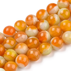 Сэнди Коричневый Бусы лэмпворк ручной работы, круглые, песчаный коричневый, 10 мм, отверстие : 1.2 мм, около 38 шт / нитка, 14.17'' (36 см)