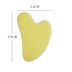 Светло-хаки Доски из натурального нефрита гуаша, сердце, светлый хаки, 80x52 мм