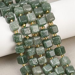 Клубничный Кварц Натуральный зеленый клубника кварц бисер нити, кубические, с бисером, 8~8.5x8x7~8.5 мм, отверстие : 0.8 мм, около 39~40 шт / нитка, 15.35~15.83'' (39~40.2 см)