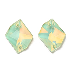 Свет Азора Мокко(мк) неправильный ромб пришить по стразам, 2 звенья отверстий, плоская задняя и задняя, аксессуары для одежды, свет Azore, 17~17.5x13~14x4.5~5 мм, отверстие : 1 мм, 28 шт / совет