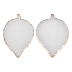 Белый 1 Палитра цветов, имитирующая агат из поликарбонатной смолы, для макияжа косметический инструмент для ногтей, Форма листа с золотым краем, белые, 11.5~11.7x7.7~7.8x0.8~1 см
