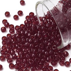(5D) Transparent Garnet Круглые бусины toho, японский бисер, (5 г) прозрачный гранат, 8/0, 3 мм, отверстие : 1 мм, Около 10000 шт / фунт