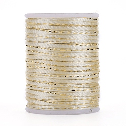 Папайя Оранжевый Полиэфирного корда, с золотой металлической нитью, китайский вязать шнур, papayawhip, 1.5 мм, около 4.37 ярдов (4 м) / рулон