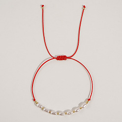 Красный Искусственный жемчуг овальные бусины плетеные браслеты из бисера для женщин, с полиэстеровым шнуром и бусинами из бобов, красные, внутренний диаметр: 11 дюйм (28 см)