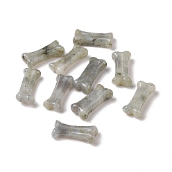 Лабрадорита Скульптуры в форме кости собаки из натурального серого лабрадорита, Энергетический камень рейки для любителей собак, украшение домашнего дисплея, 10~11.5x23~25x5~7 мм