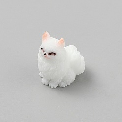 Белый Украшения в форме кошек из смолы, для украшения рабочего стола домашнего офиса, белые, 22x19x25 мм