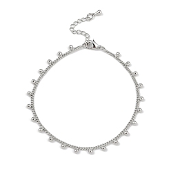 Круглые Латунные браслеты с покрытием для женщин, платина, долговечный, без свинца и без кадмия, круглые, 7-1/8 дюйм (18.2 см).