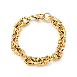 Золотой 304 женские браслеты-цепочки из нержавеющей стали, золотые, 8-1/8 дюйм (20.5 см)