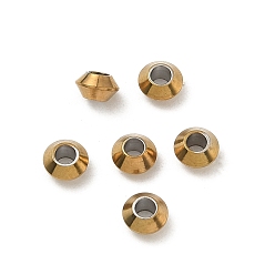 Bicone 304 из нержавеющей стали бусы, ионное покрытие (ip), долговечный, стойки покрытие, реальный 18 k позолоченный, двухконусные, 5x3 мм, отверстие : 2 мм