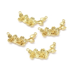 Golden Gestellmessinganhänger, Blume Reize, langlebig überzogen, cadmiumfrei und bleifrei, golden, 19x35x4 mm, Bohrung: 1.6 mm