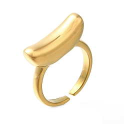 Настоящее золото 18K 304 открытые манжетные кольца из нержавеющей стали для, луна, реальный 18 k позолоченный, Луна: 7x20.5 мм, регулируемый