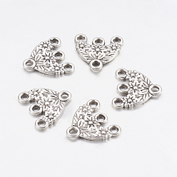 Antique Silver Tibetan Style Links, Antique Silver Lead Free, Cadmium Free and Nickel Free, Hat, 15x16x2mm, Hole: 2mm
