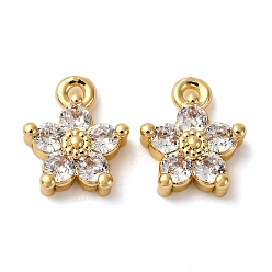 Настоящее золото 18K Латунные микро проложить кубического циркония подвески, , стойки покрытие, долговечный, без кадмия и без свинца, реальный 18 k позолоченный, 10x8x3 мм, отверстие : 1 мм