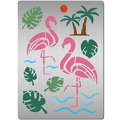 Flamingo Shape Трафареты для резки металла из нержавеющей стали, для diy scrapbooking / фотоальбом, декоративное тиснение, матовый цвет нержавеющей стали, форма фламинго, 190x140 мм