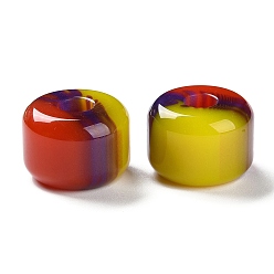 Разноцветный Cmолы европейские шарики, бусины с большим отверстием, колонка, красочный, 17.5x25x25 мм, отверстие : 7.5 мм