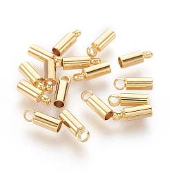 Настоящее золото 18K 304 концы из нержавеющей стали шнур, реальный 18 k позолоченный, 8x2.5 мм, отверстие : 1.5 мм, внутренний диаметр: 2 мм