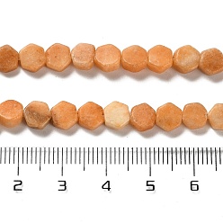 Orange Natural Dolomite Beads Strands, Dyed, Hexagon, Orange, 7x6x3mm, Hole: 1.2mm, about 66pcs/strand, 16.34 inch(41.5cm)
