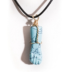 Синтетическая Бирюза Кулоны из синтетической бирюзы, очарование в форме рук, золотые, 38x15 мм