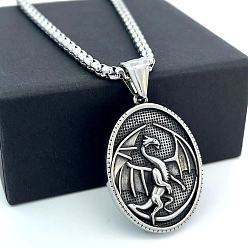 Нержавеющая Сталь Цвет Скандинавский викингский винтажный кулон из нержавеющей стали, модное украшение унисекс в европейском стиле, круглый шарм, аксессуары