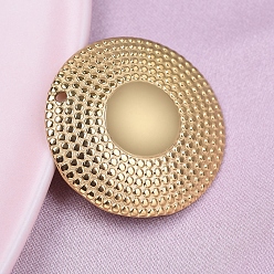 Золотой 304 подвески из нержавеющей стали, плоский круглый шарм, золотые, 25 мм