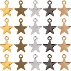 (52) Непрозрачная лаванда 150 шт 5 цвета подвески из сплава в тибетском стиле, звезды прелести, разноцветные, 15x12x1.5 мм, отверстие : 1.8 мм, 30 шт / цвет