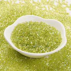 (164) Transparent AB Lime Green Toho japanische Samenperlen, 11/0, zwei Sechseck geschnitten, transparente Regenbogen, (164) transparentes Limettengrün, 2x2 mm, Bohrung: 0.6 mm, ca. 44000 Stk. / Pfund