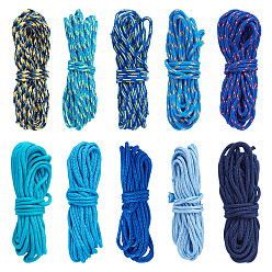 Mixed Color 40M 10 Styles 2mm Polyester & Spandex Cord Ropes, 1 Inner Core, Mixed Color, 2mm, about 4m/color